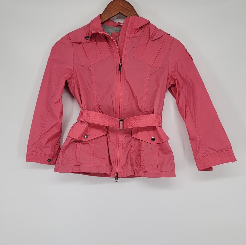 ADD Junior Girls Belted Pink Trench Rain Coat Size 8Y